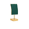 Velvet & Metal Single Necklace Display Riser Stands, L-Shaped, Golden, Green, 4.5x4.5x12cm