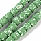 Handmade Polymer Clay Beads Strand, Column, Green, 6~7.5x5.5~7mm, Hole: 1.7~2.3mm, about 54~65pcs/strand, 15.83~16.69''(40.2~42.4cm)