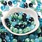 Glass Beads, Faceted, Rondelle, Steel Blue, 10x8mm, Hole: 1mm, about 560pcs/500g