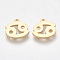 Ion Plating(IP) 304 Stainless Steel Charms, Constellation, Real 18K Gold Plated, Cancer, 9x9x1mm, Hole: 0.8mm