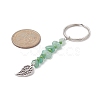Chakra Gemstone Chip Keychains with Glass Seed Beads KEYC-JKC00473-3