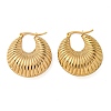 PVD Vacuum Plating 304 Stainless Steel Stripe Chunky Hoop Earrings for Women EJEW-U002-02G-1