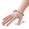 Millefiori Glass Flower & Natural Pearl Beaded Bracelet for Women BJEW-JB09138-3