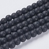Synthetic Black Stone Beads Strands X-G-G508-6-1