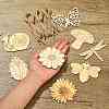 40Pcs 8 Styles Unfinished Wood Pendants WOOD-CJ0001-65-4