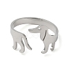 Non-Tarnish 304 Stainless Steel Cuff Rings X-RJEW-G299-01P-2