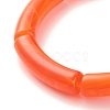 Imitation Gemstone Acrylic Curved Tube Beaded Stretch Bracelet BJEW-JB07965-6