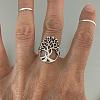 Tree of Life Brass Finger Rings FIND-PW0020-05AS-5