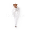 Teardrop Glass Cork Bottle Big Pendants X-AJEW-A041-01A-2