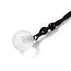 Round Openable Container Glass Pendant Necklace NJEW-P258-03-3