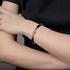 5Pcs 5 Style Rhinestone Evil Eye Link Bracelets Set with Glass & Resin Beaded BJEW-SW00104-3