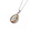 Natural & Synthetic Gemstone Pendant Necklaces X-NJEW-JN02160-3