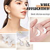 ANATTASOUL 3 Pairs 3 Style Flat Round & Moon & Rectangle Acrylic Imitation Shell Dangle Earrings EJEW-AN0002-94-3