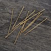 Real 18K Gold Plated 925 Sterling Silver Ball Head Pins STER-H483-0.5x40mm-G-1