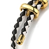 Brass Column Bar Link Bracelet with Leather Cords BJEW-G675-05G-05-3