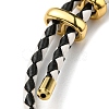 Brass Column Bar Link Bracelet with Leather Cords BJEW-G675-05G-05-3