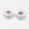 Brass Micro Pave Cubic Zirconia European Beads ZIRC-P066-45P-1