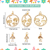 SUNNYCLUE 8Pcs 2 Style Autumn Theme Brass Micro Pave Clear Cubic Zirconia Pendants ZIRC-SC0001-26-2