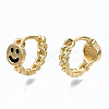 Brass Enamel Huggie Hoop Earrings EJEW-S210-012-NR-4