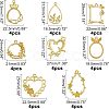 Olycraft 32Pcs 8 Style Alloy Open Back Bezel Pendants PALLOY-OC0002-86-2