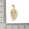 Rack Plating Brass Micro Pave Cubic Zirconia Pendants KK-C052-15G-3