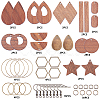 SUNNYCLUE DIY Walnut Wood & CCB Plastic Pendants Dangle Earring Making Kits DIY-SC0012-43AB-1