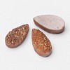 Dyed Teardrop Electroplate Natural Geode/Druzy Agate Cabochons G-E277-04-1