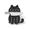 Cat with Knife Enamel Pin JEWB-E016-18P-02-1