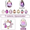 CHGCRAFT 14Pcs 7 Colors Sew on Rhinestone PVC-CA0001-01-2