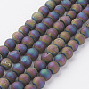 Electroplated Natural Agate Bead Strands G-P222-03-1