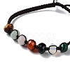 Rondelle Natural & Synthetic Random Mixed Gemstone Braided Bead Bracelets BJEW-H239-03A-2