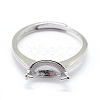 Anti-Tarnish Adjustable Rhodium Plated Sterling Silver Ring Components STER-I016-008P-2