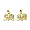 Rack Plating Brass Micro Pave Clear Cubic Zirconia Pendants KK-R157-03G-1