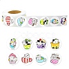 Round Paper Cat in Cup Cartoon Sticker Rolls X-PW-WG36611-01-1