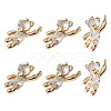 DELORIGIN 6Pcs Brass Cubic Zirconia Charms KK-DR0001-09-1