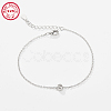 Anti-Tarnish Rhodium Plated 925 Sterling Silver Letter Cubic Zirconia Link Bracelets GI2156-19-1