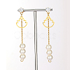 Golden 304 Stainless Steel Dangle Stud Earrings CL0746-4-2