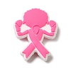 Breast Cancer Pink Awareness Ribbon Boxer Silicone Focal Beads SIL-M002-01A-1