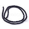 Faceted Black Glass Rondelle Bead Strands X-GLAA-R029-4mm-17A-2