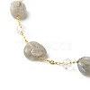 Natural Labradorite Beads Anklets Set for Girl Women AJEW-AN00450-02-10