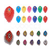  Jewelry 32Pcs 16 Style Peacock Feathers Polyester Embroidery Cloth Self Adhesive Patches DIY-PJ0001-26-1