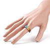 Natural & Synthetic Mixed Gemstone Braided Open Cuff Ring RJEW-JR00507-3