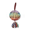 Flat Round Chakra Resin Gemstone Pendant Decorations HJEW-G017-01G-2