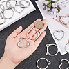 BENECREAT 24Pcs 2 Style Alloy Linking Rings FIND-BC0003-32-3