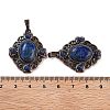 Dyed Natural Lapis Lazuli Rhombus Pendants G-K363-02R-05-3