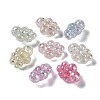 UV Plated & Crackle Transparent Acrylic Beads OACR-G033-04D-1