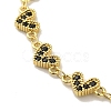 Rack Plating Brass Micro Pave Cubic Zirconia Heart Link Chain Bracelets for Women BJEW-P323-09G-01-2