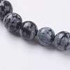 Natural Snowflake Obsidian Beads Strands G-G515-8mm-01-3