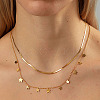 Stainless Steel Cable & Herringbone Chains Double Layer Necklaces SB7965-4