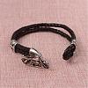 Braided Leather Cord Bracelets BJEW-L605-38-3